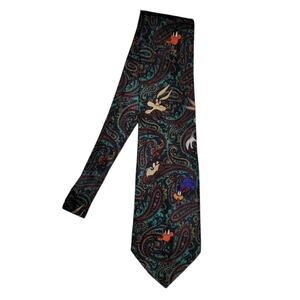 Looney Tunes Mania Men's Necktie Vintage Paisley Print